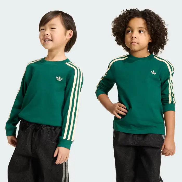 MAGLIA A MANICHE LUNGHE 3-STRIPES Collegiate Green