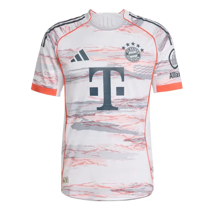 Maglia da Calcio da Trasferta Autentica Adidas FC Bayern 25/26 Slim Fit Girocollo Manica Corta Uomo Top Bianco JJ2145 3XL
