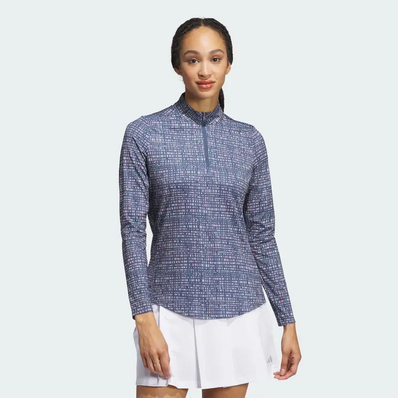 Maglia Ultimate365 Printed Quarter Zip Mock | Adidas Blu baltico