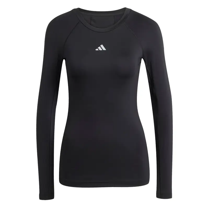 Adidas Maglietta a manica lunga da donna Techfit Noir