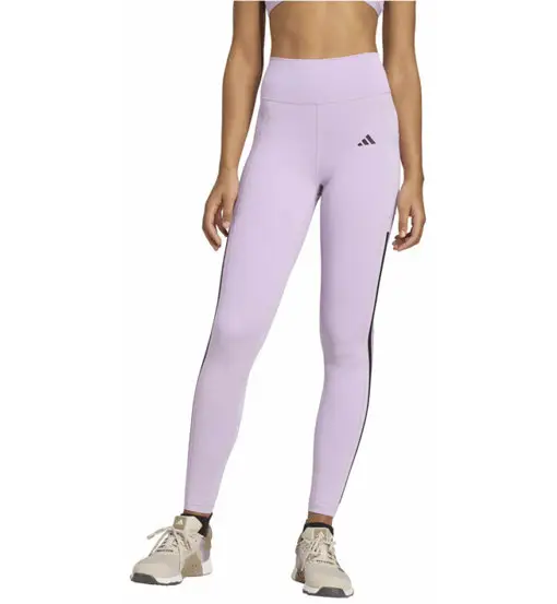 Optime 3 Stripes W - leggings fitness - donna Light Pink