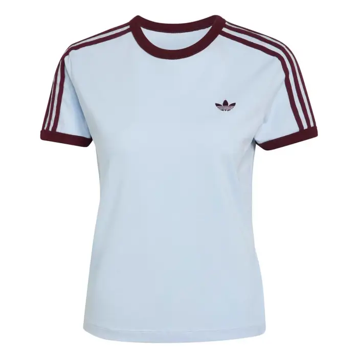 adidas Originals 3 Stripes T-Shirt Azzurro Donna