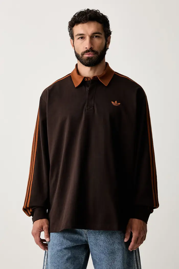 adidas Originals a maniche lunghe da uomo in cotone Marrone