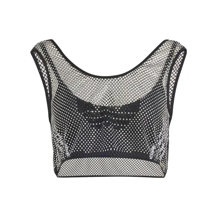 Originals Adilenium Top Reggiseno Strass Scollo Basso Rotondo Pieno Strass Gilet Sportivo Bifacciale Top da Donna Nero Grigio IW6206 M