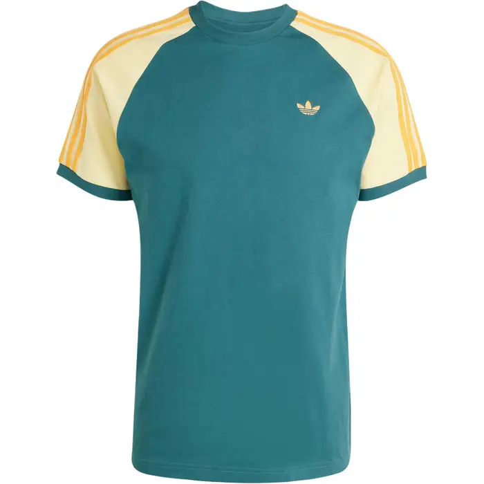 Originals Cali Sport T-shirt a maniche corte slim fit girocollo alla moda da uomo, Detective-Verde Giallo Arancione Chiaro KC4961 XL