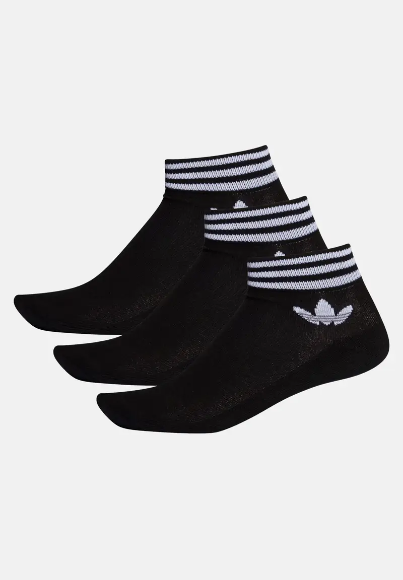 adidas Originals Calzini (3 paia) Trefoil neri per uomo e donna