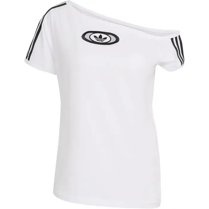 Originals Campus 2000 Scollo a Spalla Scoperta Striscia con Logo Scollo Asimmetrico Spalla T-shirt Sportiva a Manica Corta Top Donna KC8795 XL