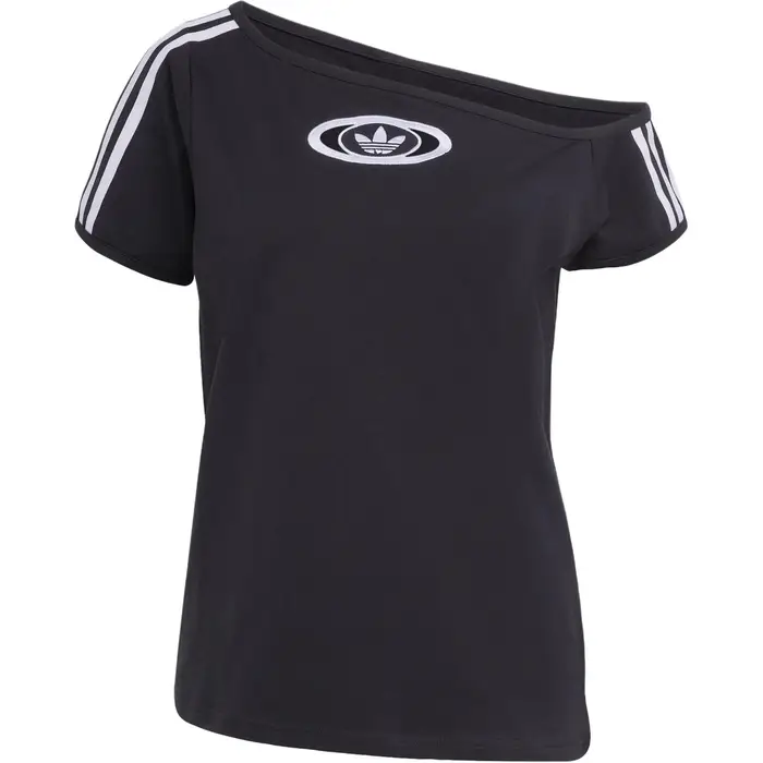 Originals Campus 2000 Spalla Scoperta Logo Striscia Collo Asimmetrico Spalla Sportivo Comodo Maglietta Maniche Corte Donna Maglietta KC8796 M