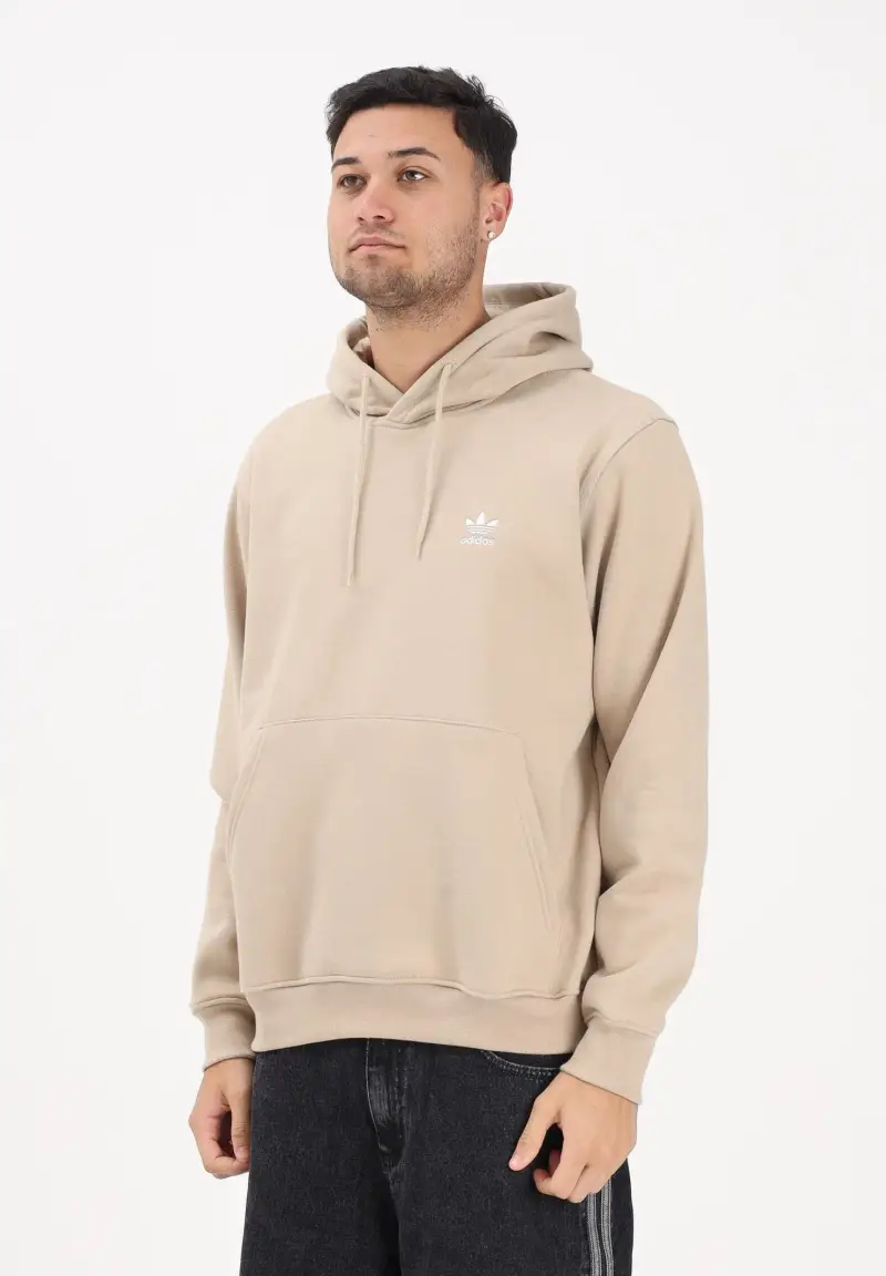 adidas Originals Felpa con cappuccio TREFOIL ESSENTIALS beige da uomo