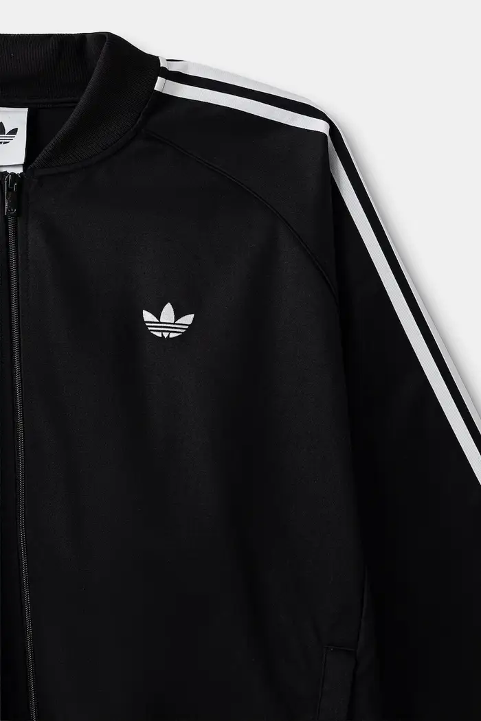 adidas Originals felpa con cerniera da uomo SST Adicolor Classic Cotton Twill Nero