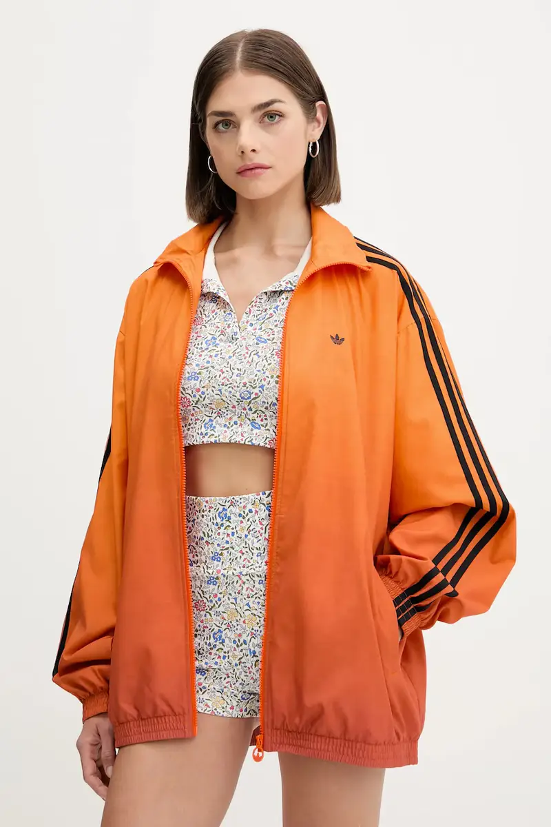 adidas Originals felpa donna colore arancione con applicazione JW7259
