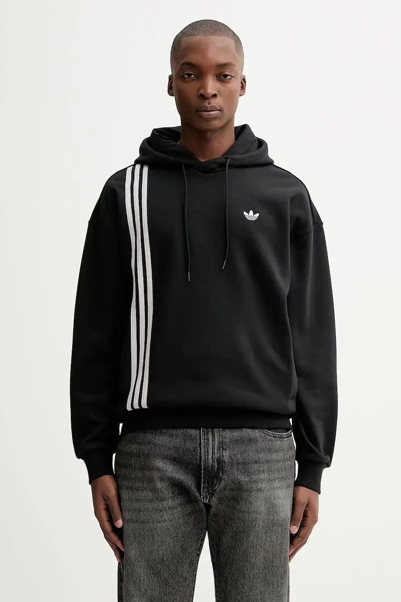 adidas Originals felpa Front ST uomo colore nero con cappuccio con applicazione JV9879