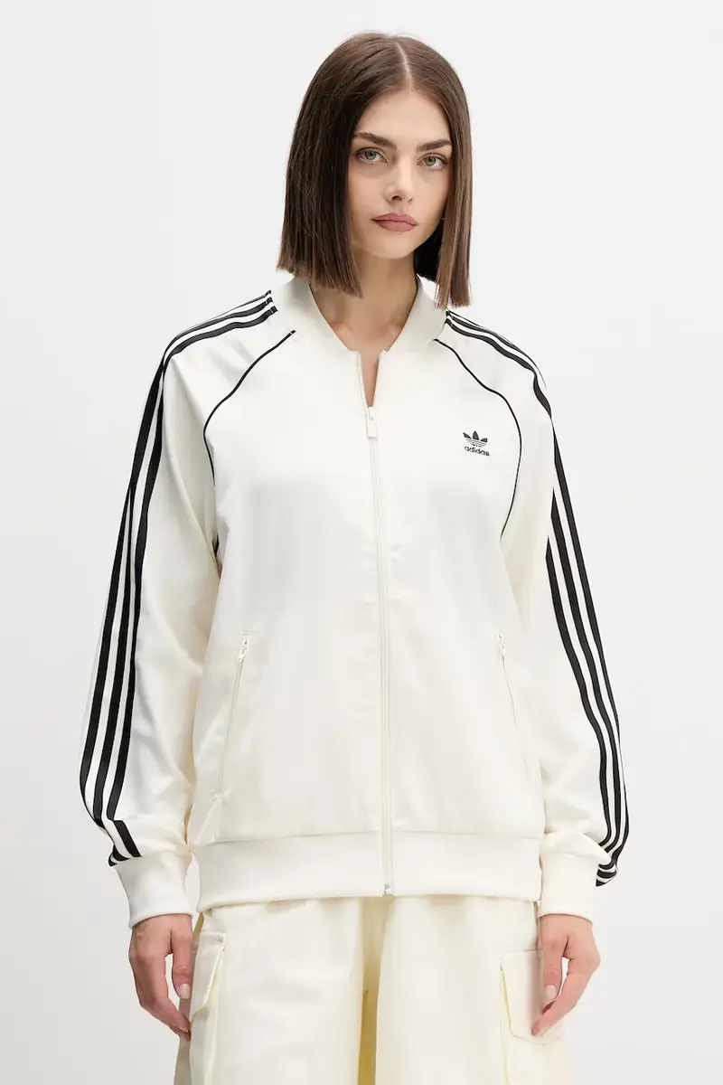 adidas Originals felpa Sst Satin Tt donna colore beige con applicazione KH1567