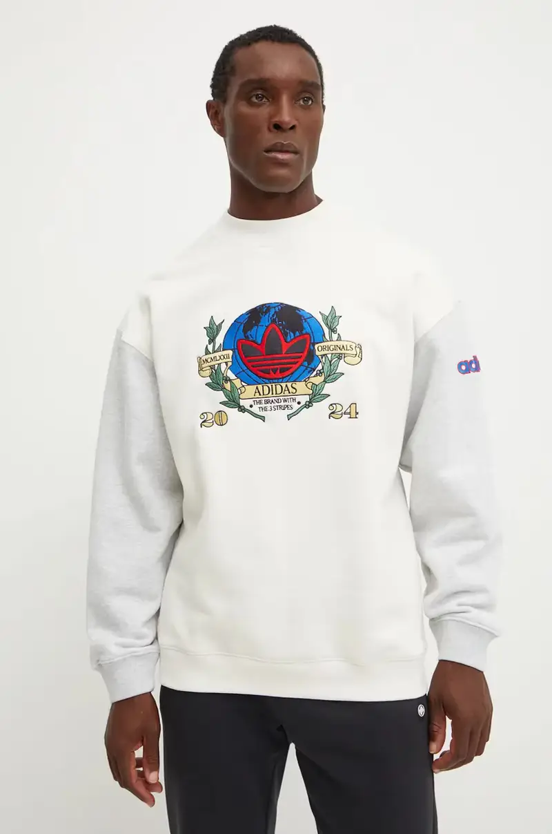 adidas Originals felpa uomo colore beige IX6755