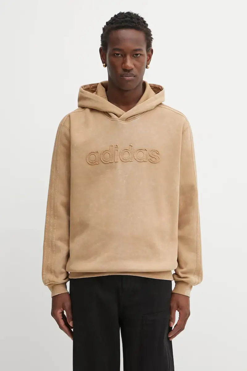 adidas Originals felpa Wsh Hoodie uomo colore verde con cappuccio con applicazione JY2791 Beige