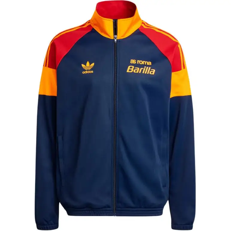 Adidas Originals FW24 Serie Calcio AS Roma Giacca Comoda alla Moda Versatile Uomo Giacca Blu Notte IT3878