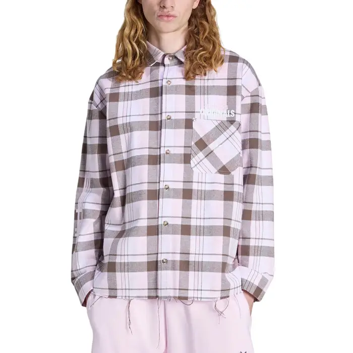 Originals FW25 Camicia Sportiva a Maniche Lunghe in Flanella di Cotone Uomo shirts KG6452 XL