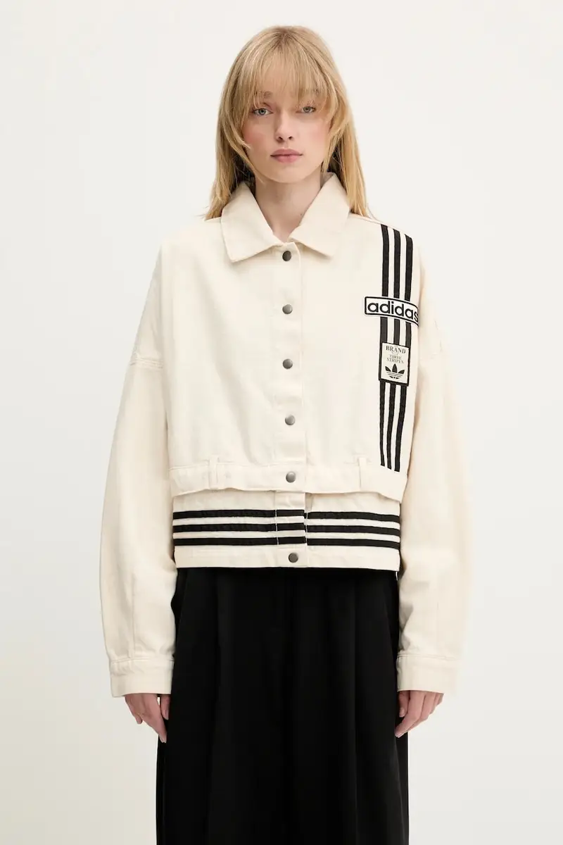 adidas Originals giacca di jeans Denim Track Top colore beige JD5617