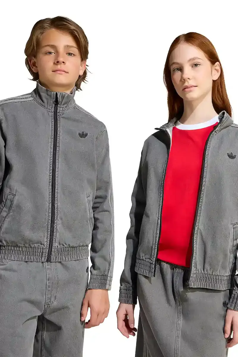 adidas Originals giacca jeans bambino/a colore grigio JV7801
