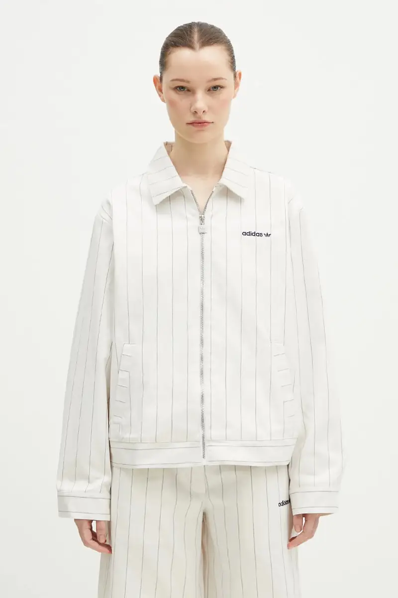 adidas Originals giacca Pinstripe H Jacket colore beige JJ3476