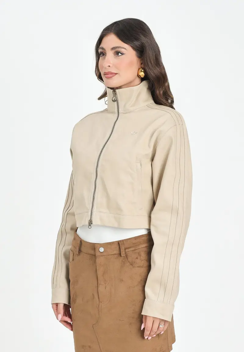 ADIDAS ORIGINALS Giubbotto Firebird Twill Crop in denim beige da donna