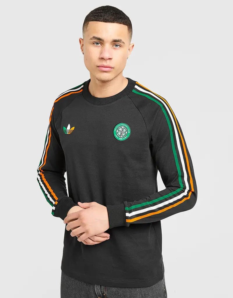 adidas Originals Maglia Manica Lunga Celtic FC Irish Origins, nero