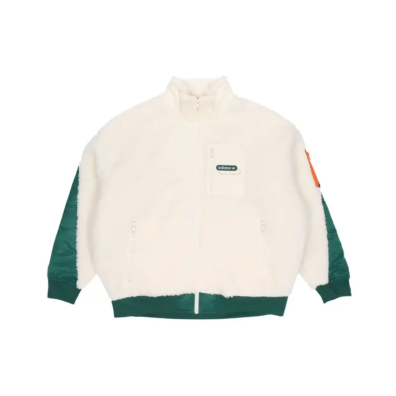 Adidas Originals Mr Sherpa Jkt Giacca sportiva con logo in pile auto-immagazzinante con colletto rialzato e cuciture da uomo, giacche