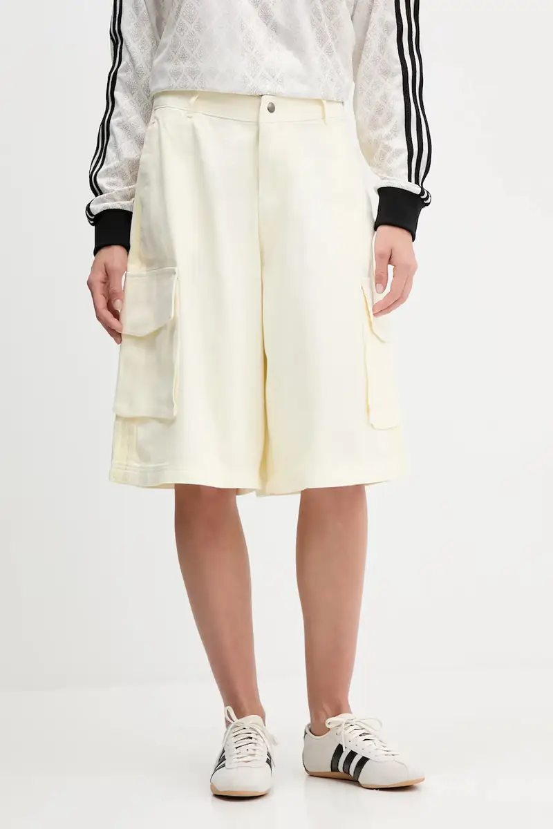 adidas Originals pantaloncini in cotone Cargo Jorts donna colore beige JD0138