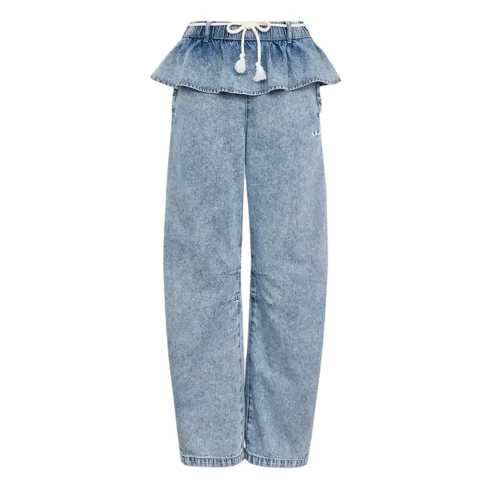 Originals Pantalone 2 in 1 Og con Tre Strisce Vestibilità Larga Jeans Sportivi Pantaloni Donna KT-3051 2XS