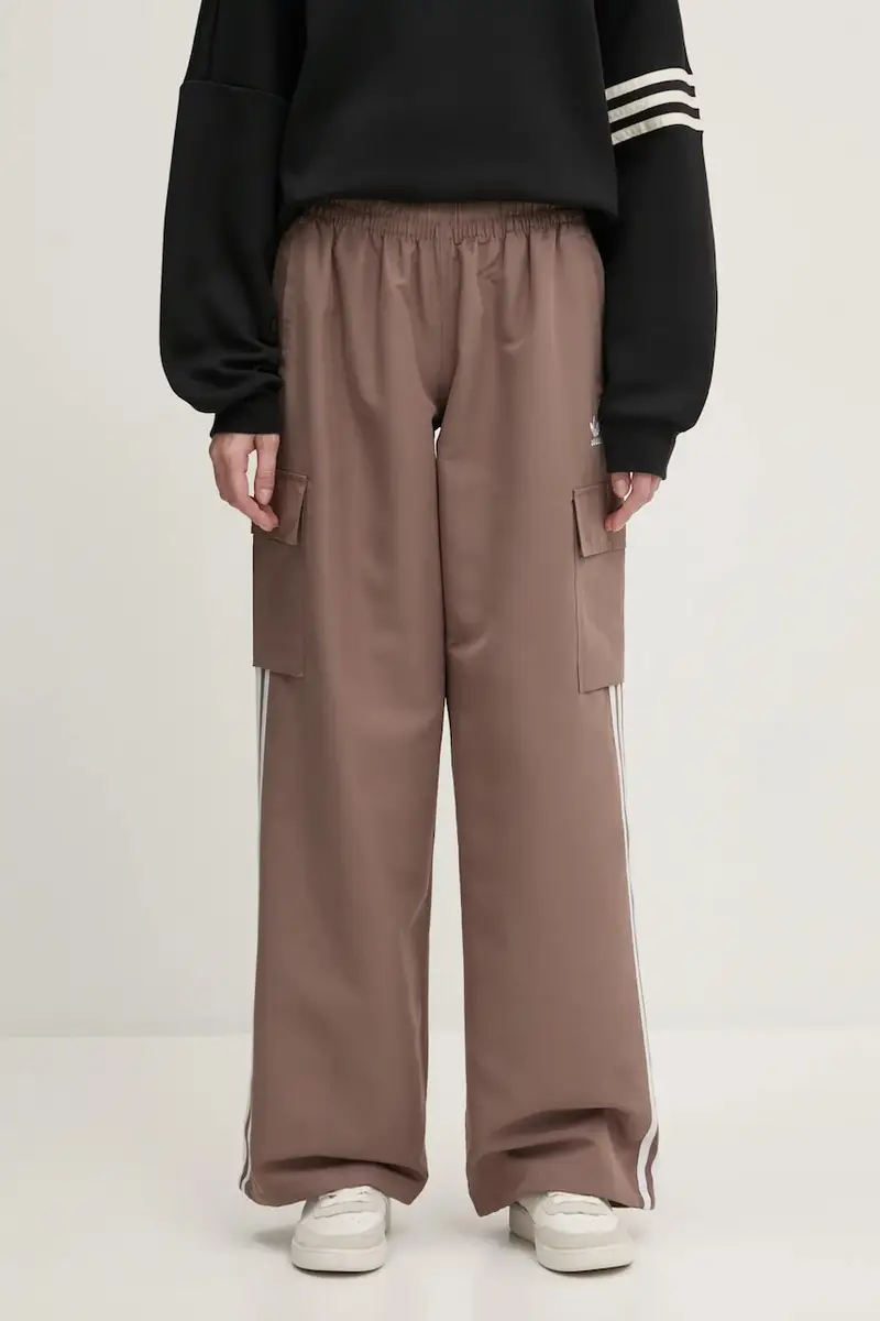 adidas Originals pantaloni Adicolor 3-Stripe Cargo Pants donna colore beige JC8138