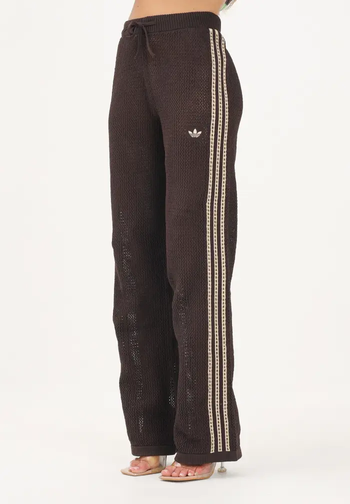 adidas Originals pantaloni sportivi Crochet Trackpant marrone marrone donna