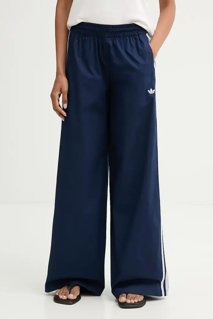 adidas Originals pantaloni straight da donna in cotone con elastan Blu navy