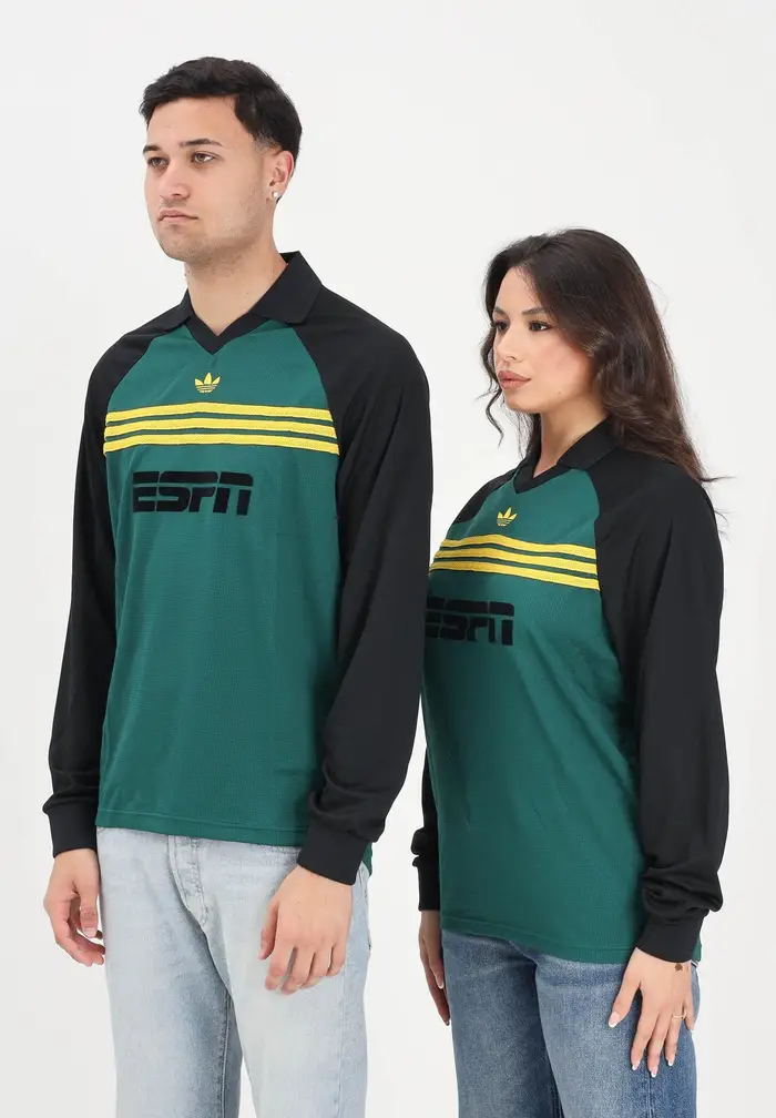 Polo a manica lunga SPONSORED ARCHIVE verde e nera per uomo e donna