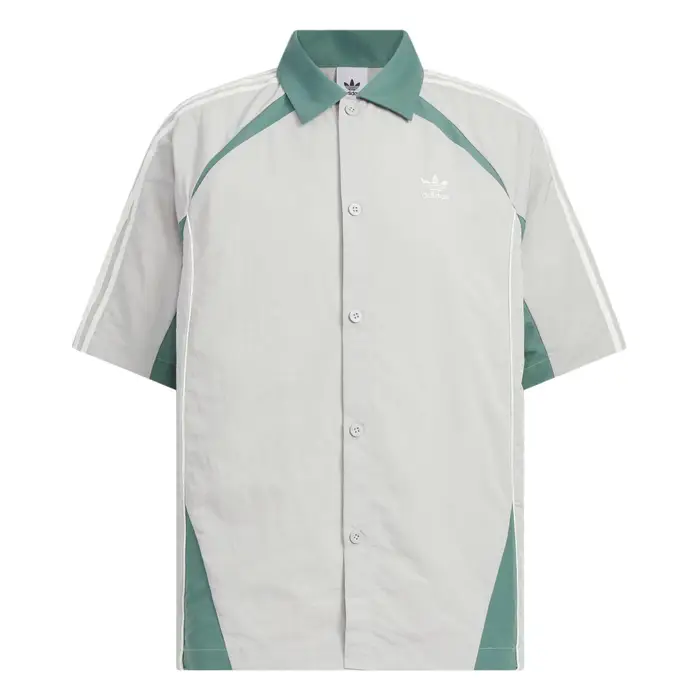Originals Retro SS25 Logo del Marchio A Righe Vestibilità Larga Polo Sportiva Uomo Camicie Grigio Chiaro Verde Detective KD0948 3XL
