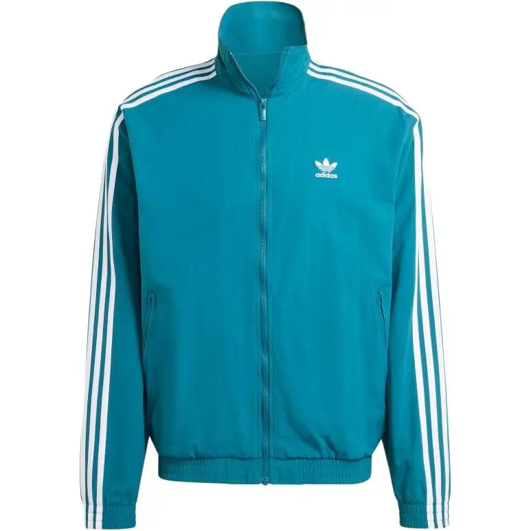 Adidas Originals Serie Adicolor Giacca da Uomo Comoda Vestibilità Ampia Collo Alto Design con Zip Maniche Lunghe Giacca Blu Ciano