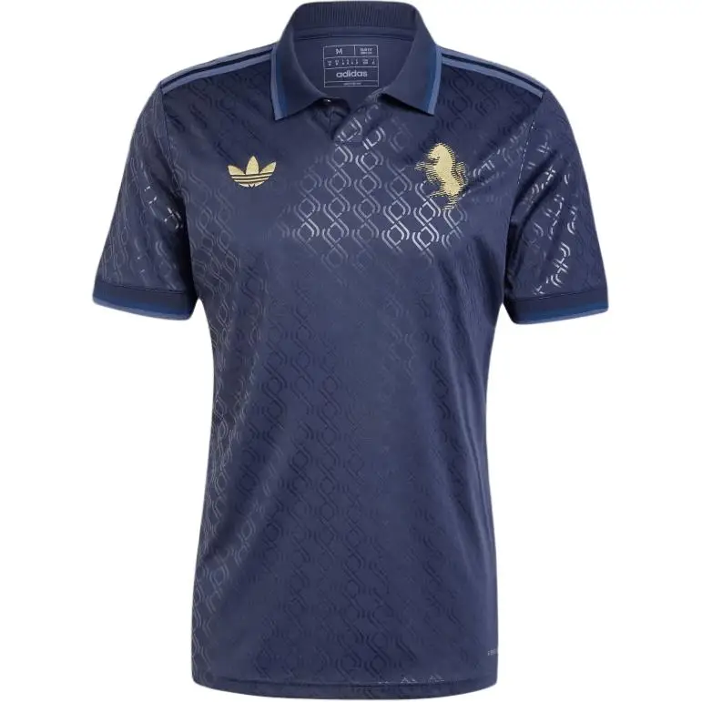 Adidas Originals SS24 24/25 Terza Maglia Juventus Serie Casual Sportiva Lettera Manica Corta Maglia da Calcio Uomo top Legendary-Ink IY5244