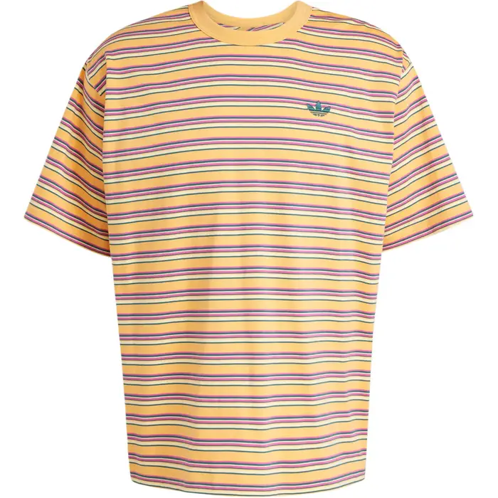 Originals T-shirt a righe, versatile, alla moda, girocollo, manica corta, da uomo, giallo, rosa, verde detective KB8356 2XL