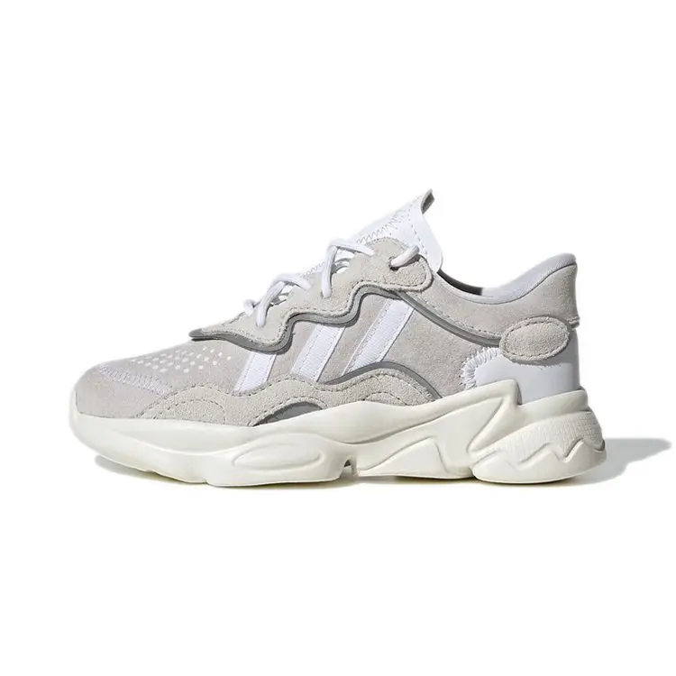Adidas Ozweego J Triple White Sneakers per Bambini Bianco Cristallo Bianco Nuvola Bianco Sporco EF6299 30½