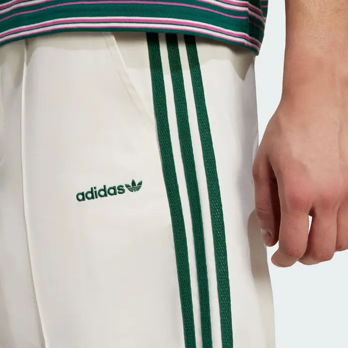 Pantaloncini Bermuda Adidas Originals 80S con Bottoni 11 Pollici a Striscia Laterale Ampi Casual da Uomo Pantaloncini Han-Giada-Bianco JC6523 XS