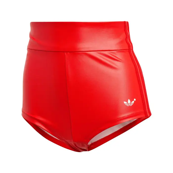 Pantaloncini Slim a Vita Alta con Trifoglio Adidas Originals da Donna Rosso Chiaro IB4546 XL