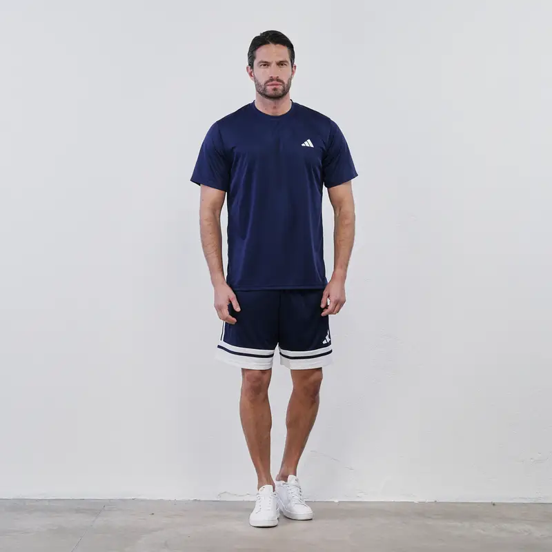 ADIDAS Pantaloncini sportivi blu con logo e coulisse