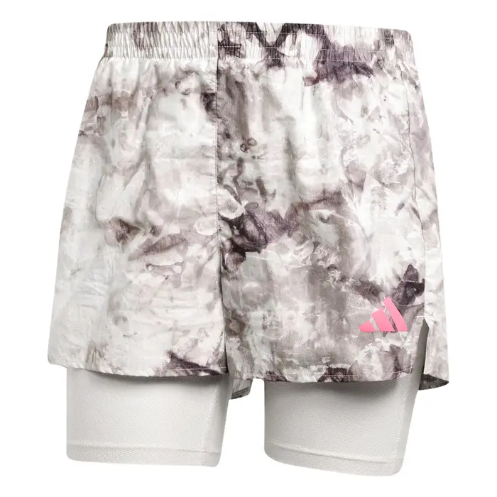 Pantaloncini sportivi da donna Adidas Climacool Own The Spray Dye Logo Due-In-Uno Stampa Integrale Confortevoli JN9669 L