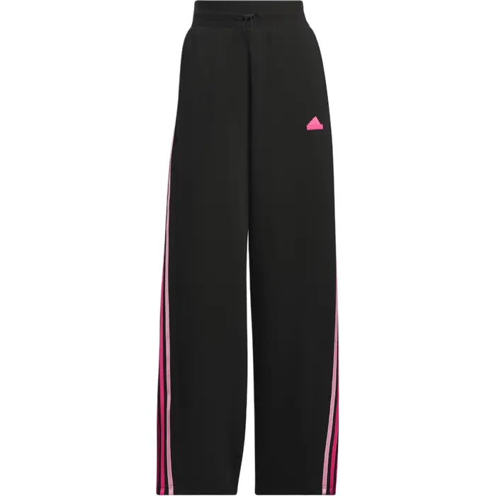 Pantaloni da donna Adidas Dance Retro Sport a righe laterali larghi casual comodi in maglia Neri JJ3565 L