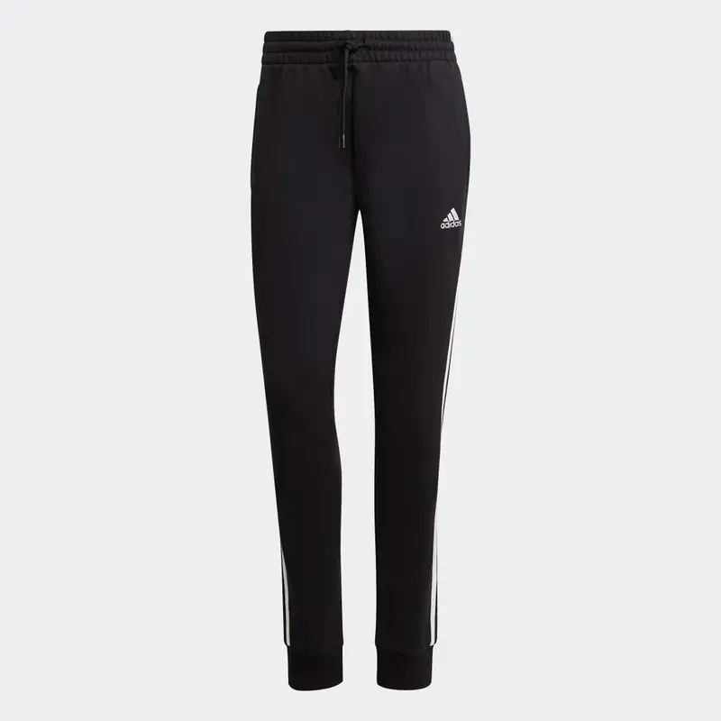 Adidas Pantaloni Essentials 3-Stripes French Terry Cuffed Black