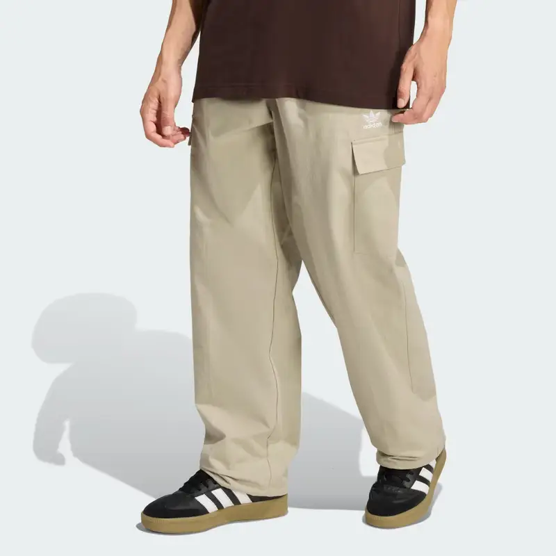 Adidas Pantaloni Essentials con Trifoglio Stone Khaki