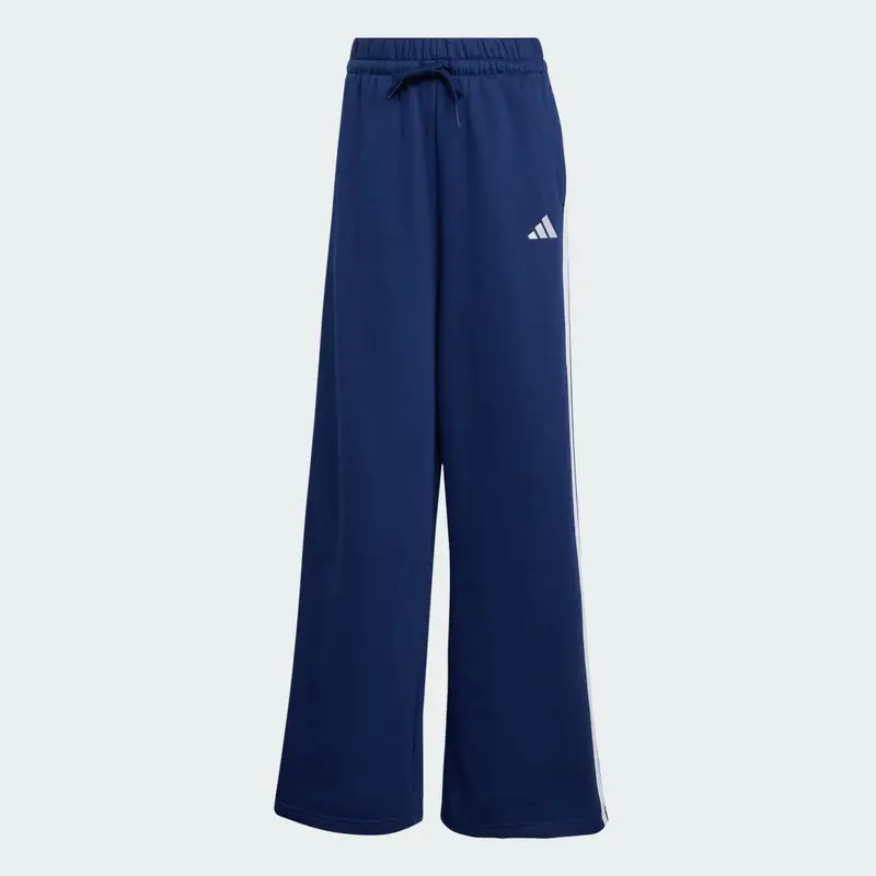 Pantaloni sportivi a gamba larga da donna adidas 3-Stripes Bleu