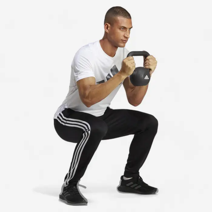 Adidas Pantaloni tuta uomo palestra regular fit traspiranti neri | Nero