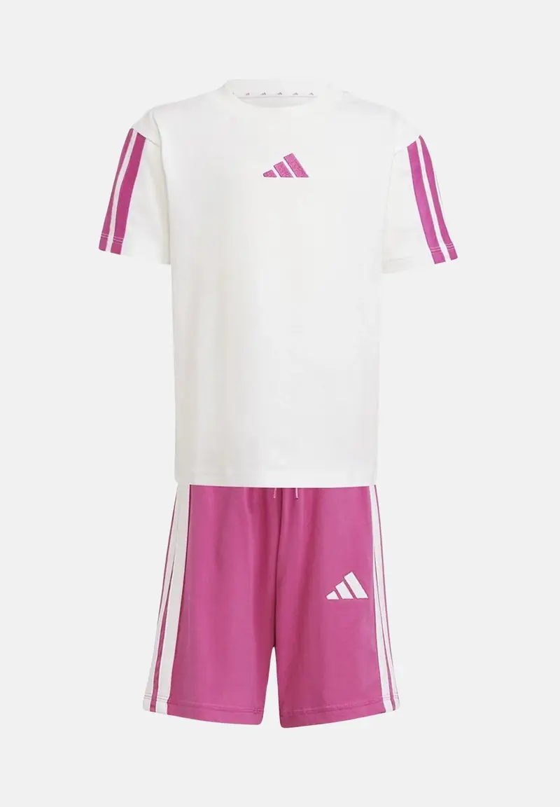 adidas performance Completino Essentials bianco e fucsia da bambina
