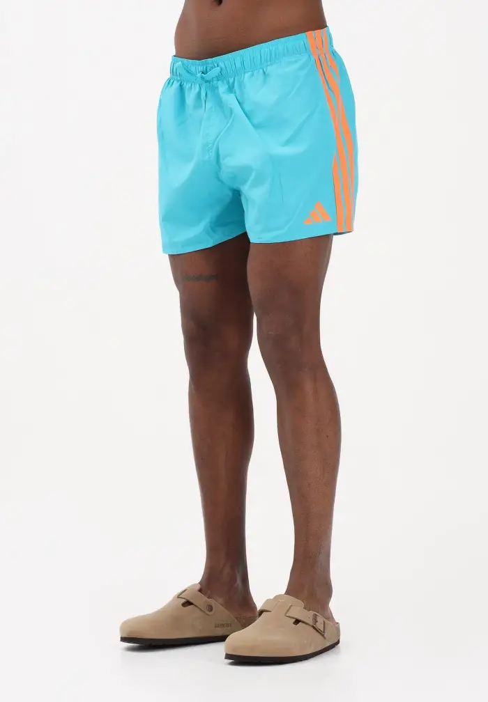 adidas performance Shorts mare 3 STRIPES turchese da uomo