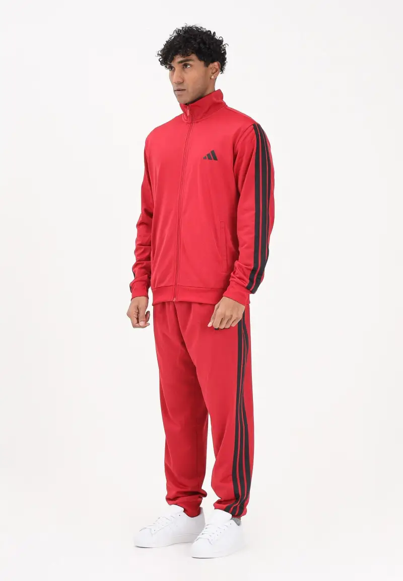 adidas performance Tuta 3 Stripes Trefoil rossa da uomo